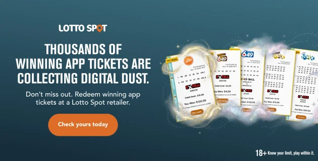 Image advertising Lotto Spot. Thousands if winning app tickets are collecting dust. Don't miss out. Redeem winning app tickets at a Lotto Spot retailer. Check yours today. 18 plus know your limit, play with it.